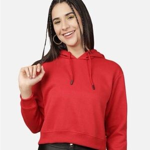 Garage Red Hoodie Crop Top